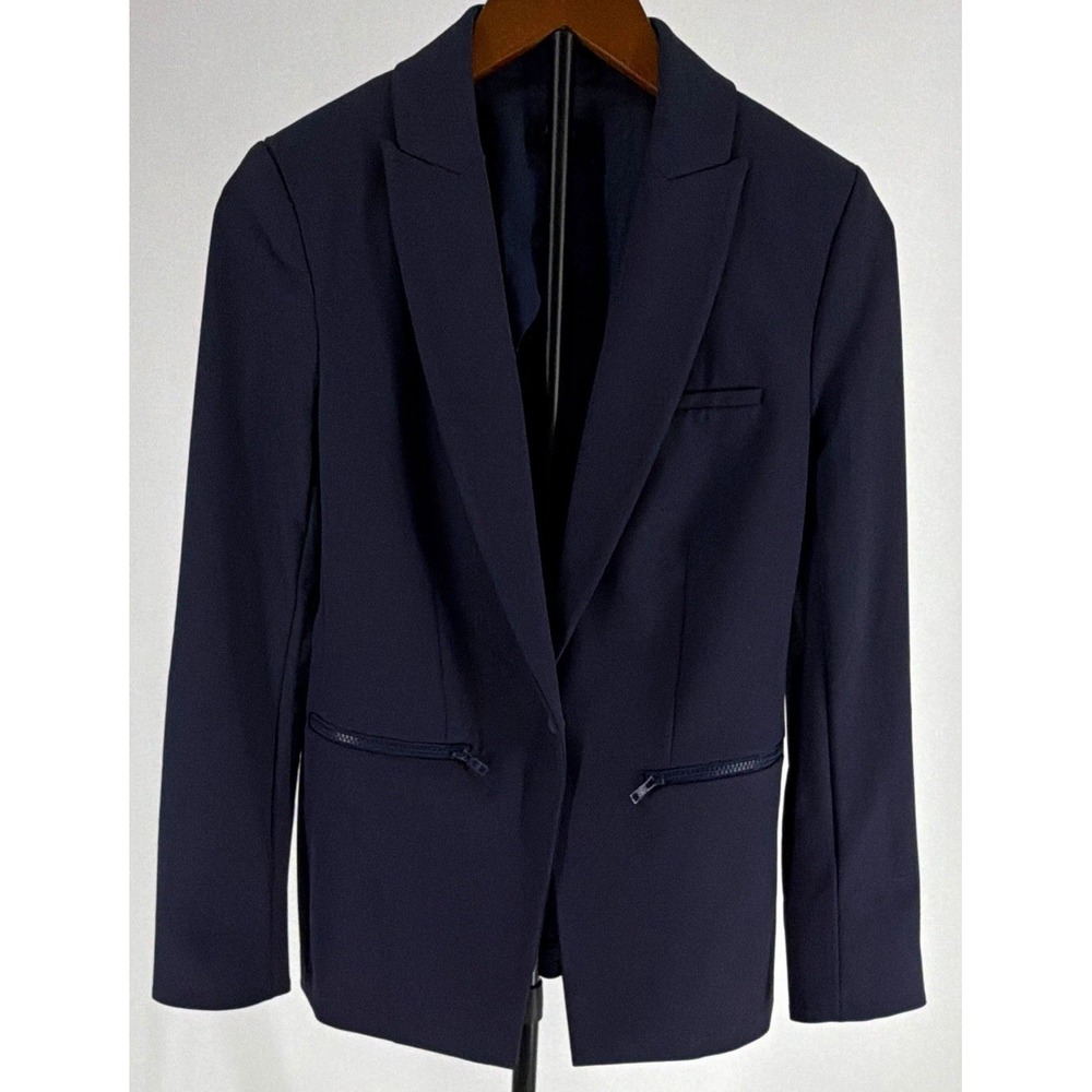 Women's Quince Scuba Single-Breasted Lined Blazer Jacket Navy XS